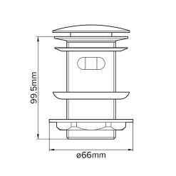Flomasta Bonde chromée quick-clac avec trop-plein 100mm pour vasque