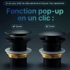 Dileci Evacuation De Lavabo-Vasque-Bonde clic-clac - Push System - Coloris Noir mat