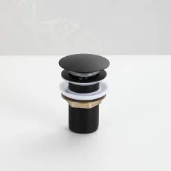 Dileci Evacuation De Lavabo-Vasque-Bonde clic-clac - Push System - Coloris Noir mat