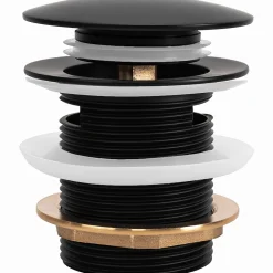 Rea Evacuation De Baignoire-Bonde De Baignoire Klik-Klak 6Cm Black 7X7X8Cm