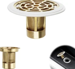 Deko Bonde de douche, bouchon de douche avec anneau en caoutchouc, bouchon de douche en cuivre
