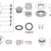 Galedo Bonde de douche centrale verticale gris Showerplate