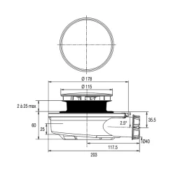 Valentin Bonde de douche extra plate Flush Ø90mm