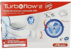 Nicoll Bonde de douche siphoïde Turboflow 2 - Capot ABS - diamètre 90 mm