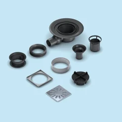 Wedi Bonde de douche sortie horizontale avec grille carrée