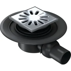 Wedi Bonde de douche sortie horizontale avec grille carrée