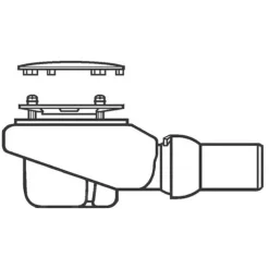 Villeroy & Boch Bonde de douche sortie horizontale Tempoplex Plus 90mm avec cache chromé brossé