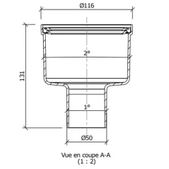 Wedi Evacuation De Douche-Bonde de douche sortie verticale pour écoulement linéaire