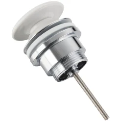 Balneo Bonde de lavabo en laiton Click-Clack modèle D universelle pour lavabo 1/4 de pouce avec tête en céramique blanche