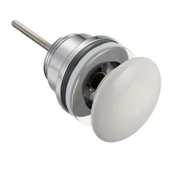 Balneo Bonde de lavabo en laiton Click-Clack modèle D universelle pour lavabo 1/4 de pouce avec tête en céramique blanche