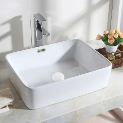 Balneo Bonde de lavabo en laiton Click-Clack modèle D universelle pour lavabo 1/4 de pouce avec tête en céramique blanche