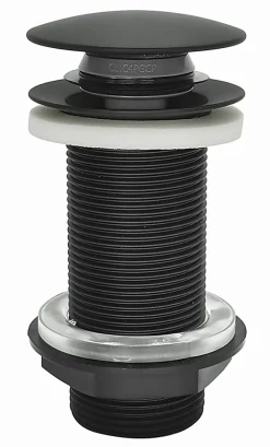 Rousseau Bonde de lavabo ø 66 mm avec clapet clic clac ou fixe noir