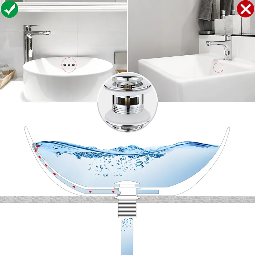 Auralum Max Bonde de Lavabo Pop Up en Laiton Universel AntiBlocage G 1-1/4"