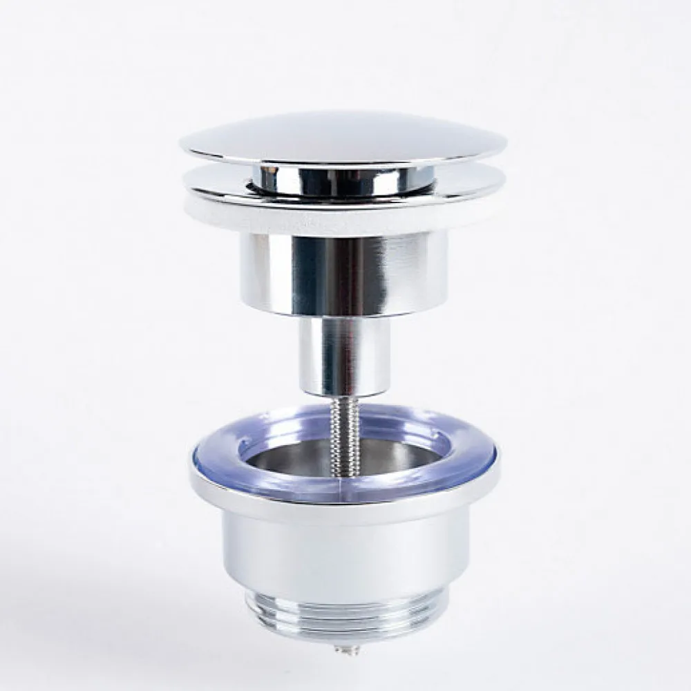 Todot Bonde de vidage lavabo POP-UP Chromé G 1-1/4" - avec ou sans Trop Plein