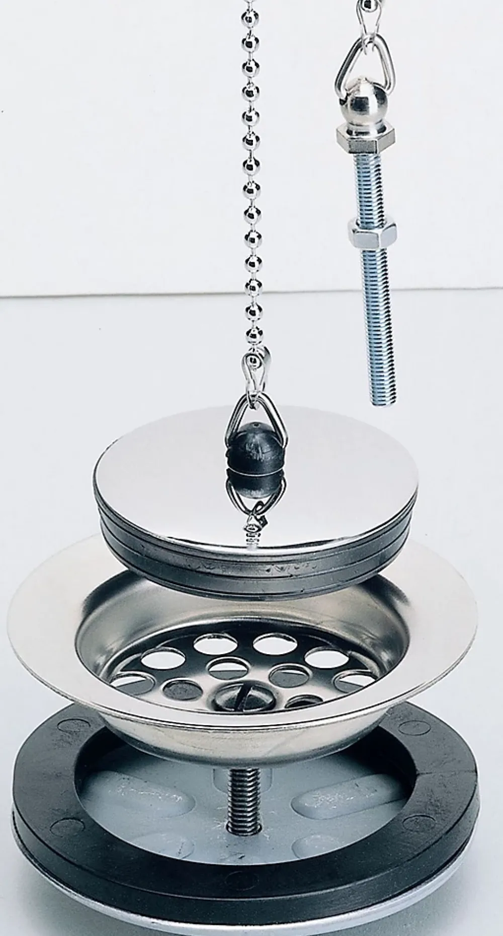 Nicoll Bonde et vidage plastique pour évier grès à double paroi - Diamètre: 84 mm - Diamètre sortie: 1"1/2 - BLANC