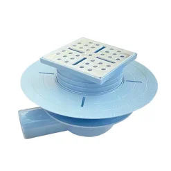 Stano Bonde horizontale DINO pour receveurs à carreler avec grille en acier inoxydable