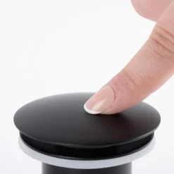Wanda Collection Bonde lavabo sans trop plein, clic-clac, noir