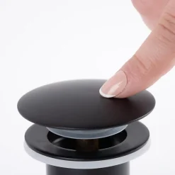 Wanda Collection Bonde lavabo sans trop plein, clic-clac, noir