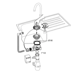 Wirquin Evacuation D'Évier|Bonde Pour Évier-Bonde à panier pour évier 90mm avec commande à câble