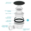 Galedo Bonde pour receveur de douche Pure 2/Pedra, capot noir,