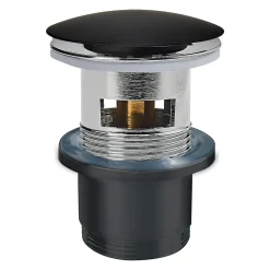 Wirquin Evacuation De Lavabo-Vasque|Bonde Pour Lavabo-Bonde Quick-clac avec trop plein pour lavabo encastré Black Touch H. 73 à 92 mm x ø66 mm