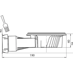 Wirquin Bonde siphon diam. 90 mm extraplate Slim+ à évacuation horizontale pour receveur de douche sortie en 40 mm