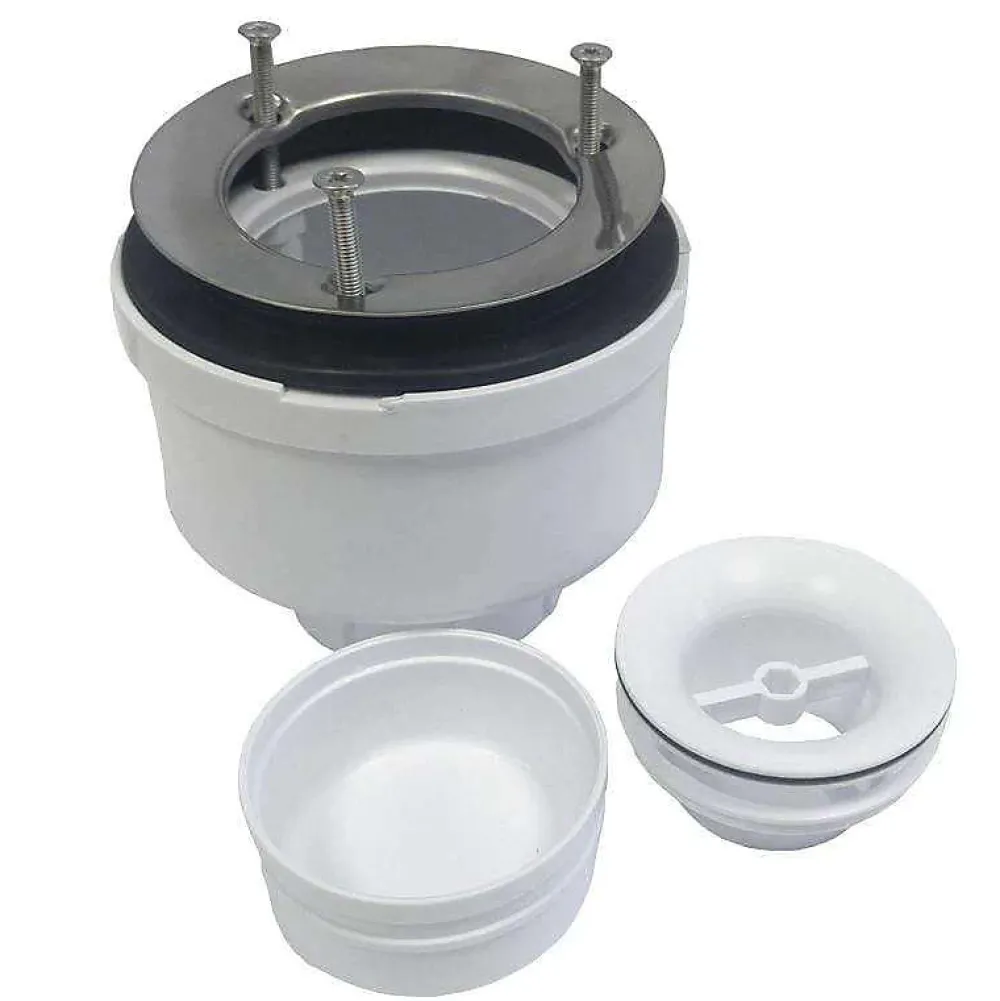 McAlpine Evacuation De Douche-Bonde siphon universelle diam. 90 mm à évacuation verticale pour receveur de douche, sortie en 40 mm ou 50 mm