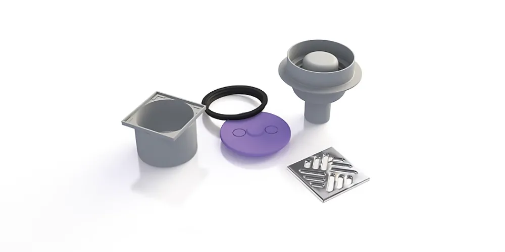 Cooke & Lewis Bonde verticale receveur à carreler plastique gris Q-board Liquid