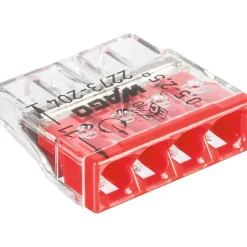 Wago Accessoire De Raccordement-Borne de connexion Série 2273 fil rigide - Transparent - rouge -