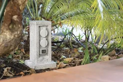 Zenitech Borne de jardin extérieure 4 prises + 2 interrupteurs 5 m