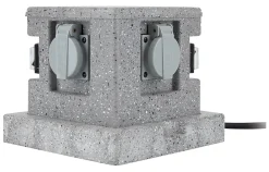 Zenitech Borne de jardin extérieure 4 prises + 2 interrupteurs 5 m horizontal