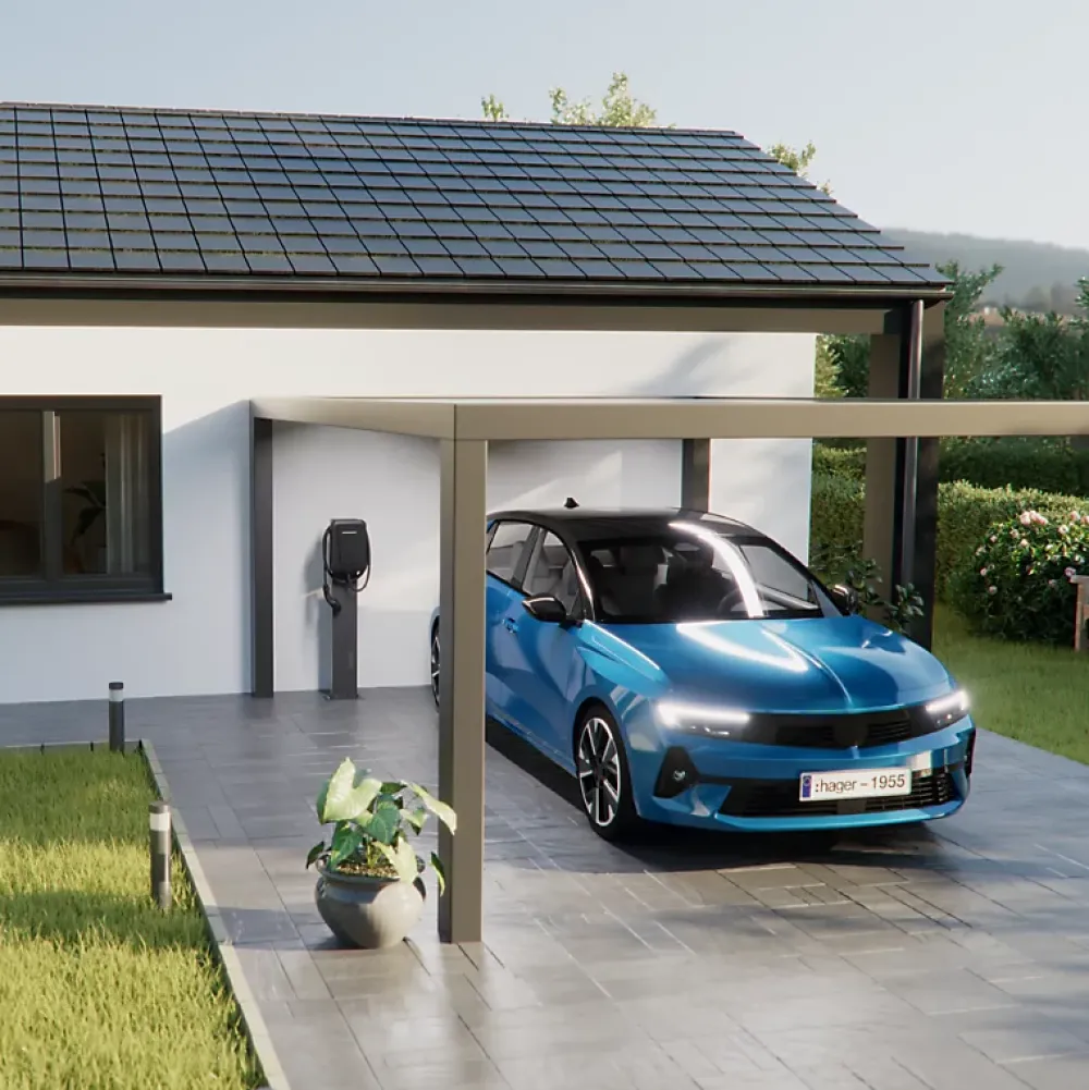 Hager Borne Recharge Voiture Électrique-Borne de recharge pour voiture électrique Witty One 11 kW avec TIC. RFID et Bluetooth - - XVR111STI