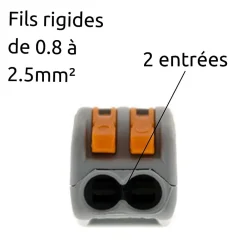 Wago Borne rapide automatique à cliquet S222 - 2 entrées -