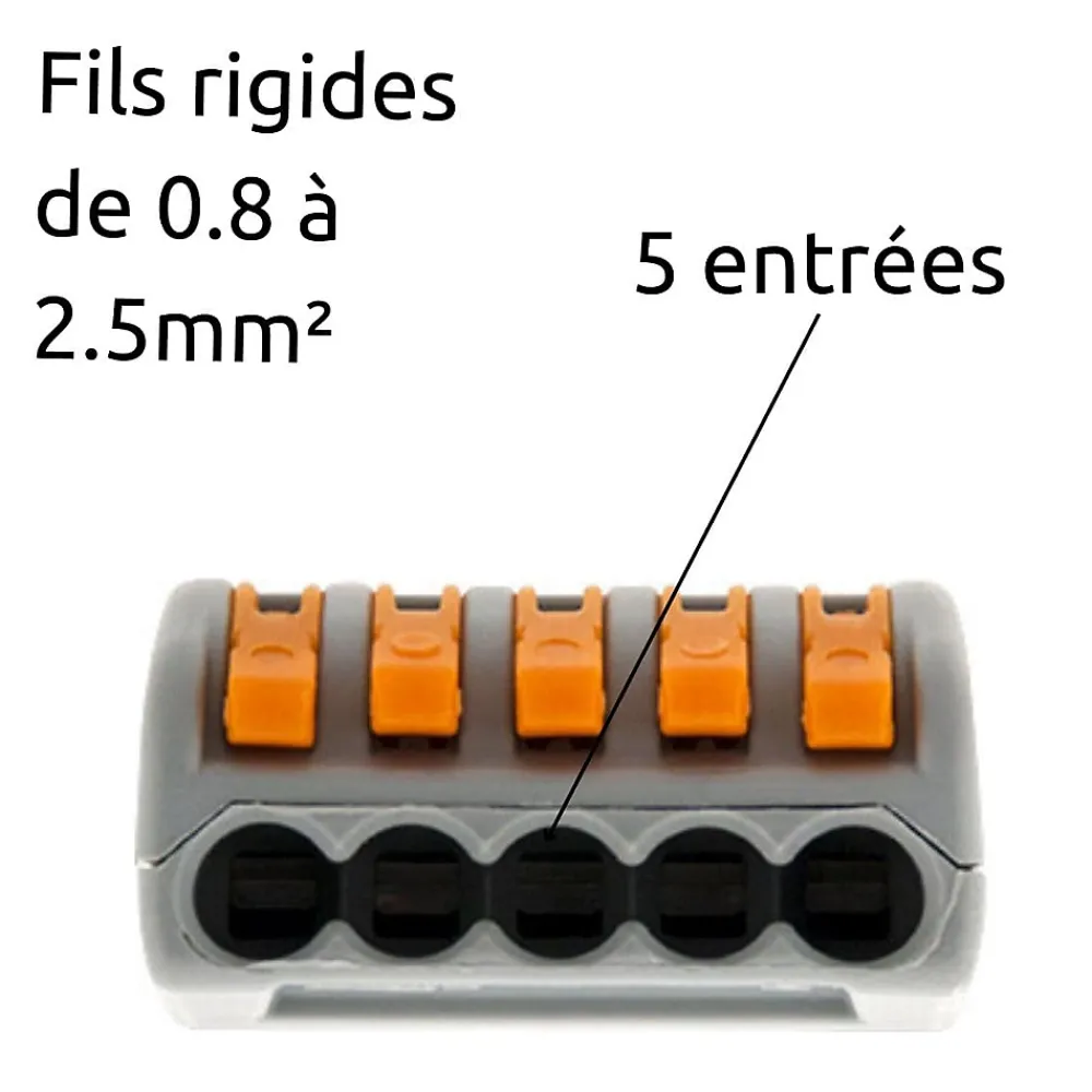Wago Borne rapide automatique à cliquet S222 - 5 entrées -