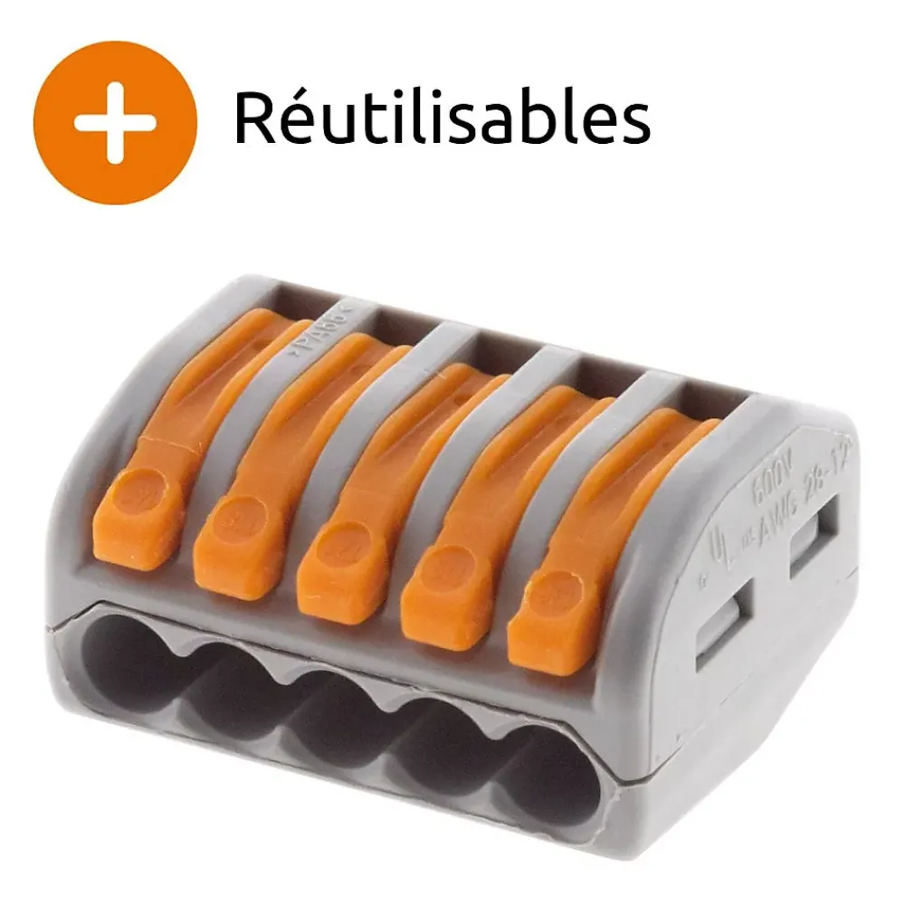 Wago Borne rapide automatique à cliquet S222 - 5 entrées -