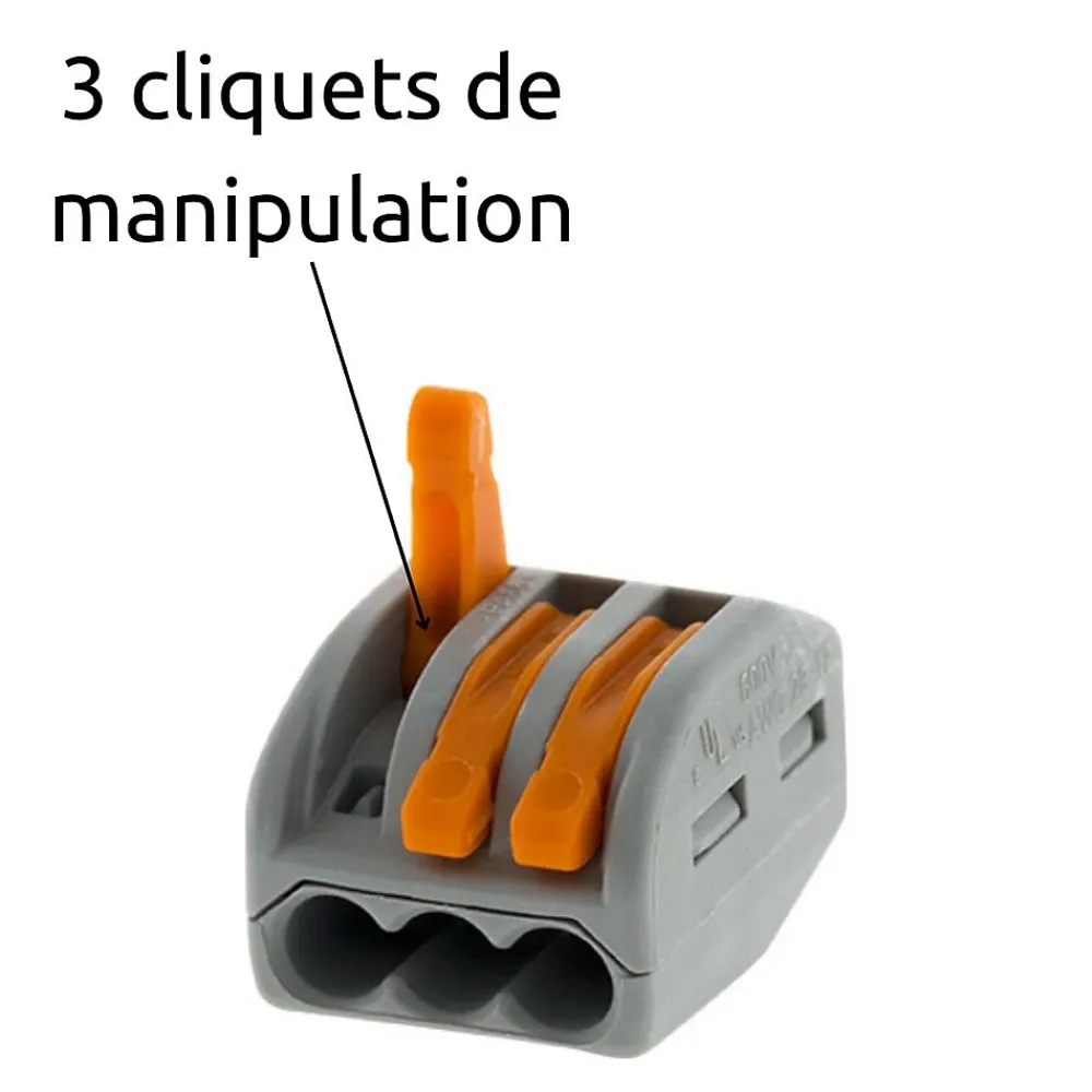 Wago Borne rapide automatique à cliquet S222 - 3 entrées -