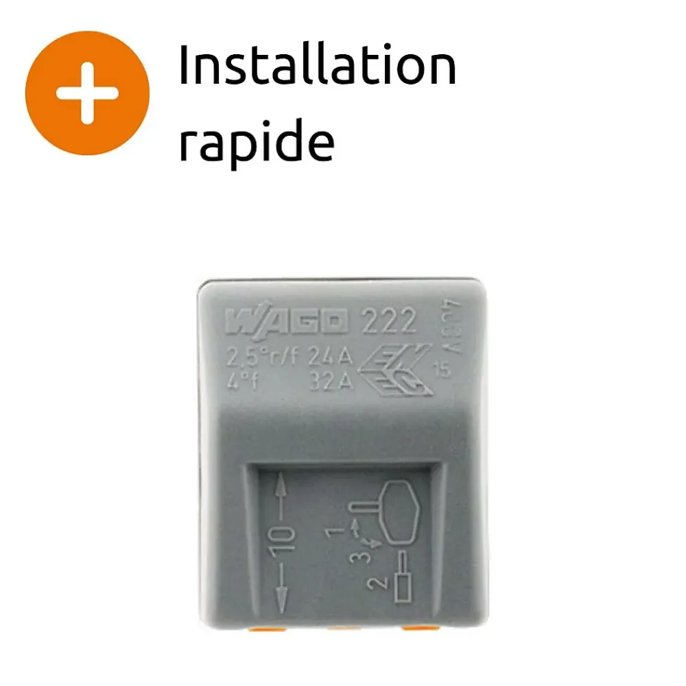 Wago Borne rapide automatique à cliquet S222 - 3 entrées -