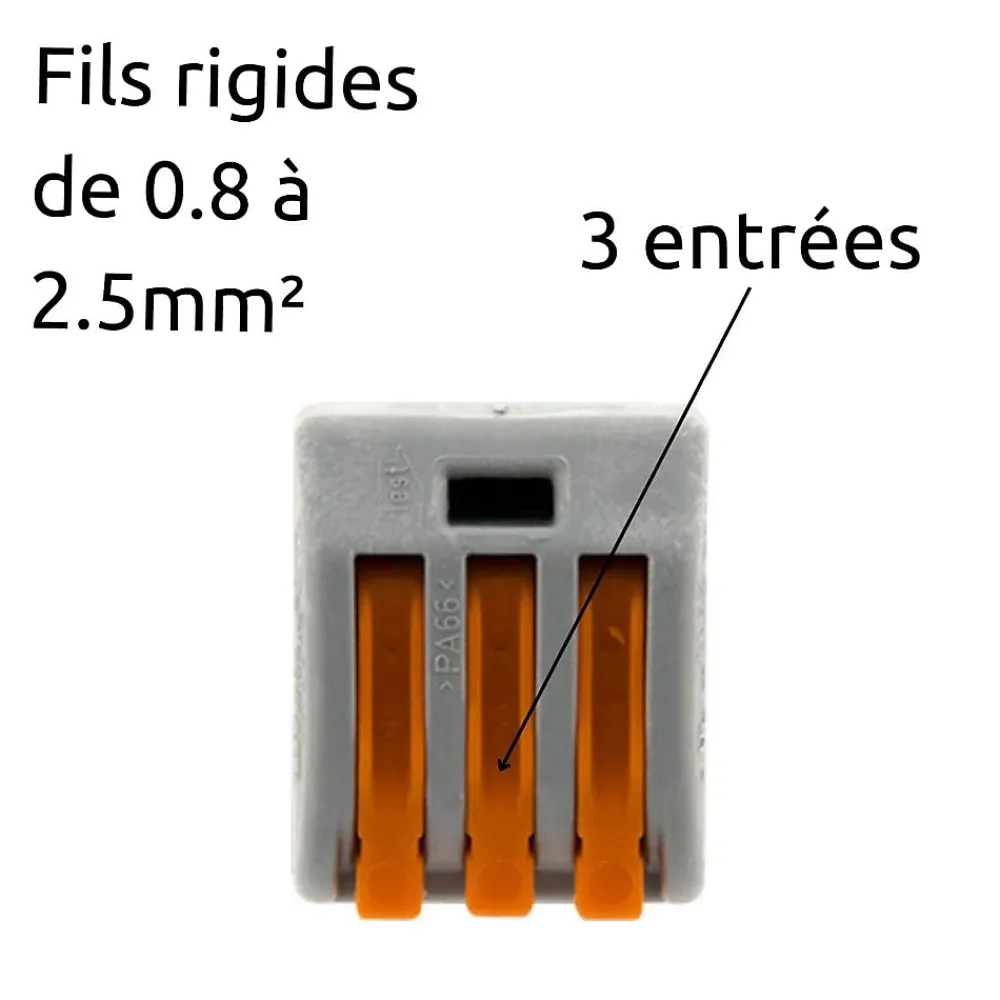 Wago Borne rapide automatique à cliquet S222 - 3 entrées -