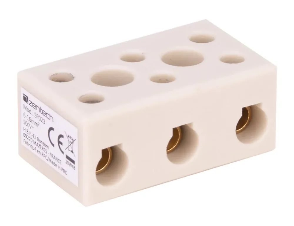 Zenitech Accessoire De Raccordement-Borne stéatite tripolaire 6 à 16mm² -