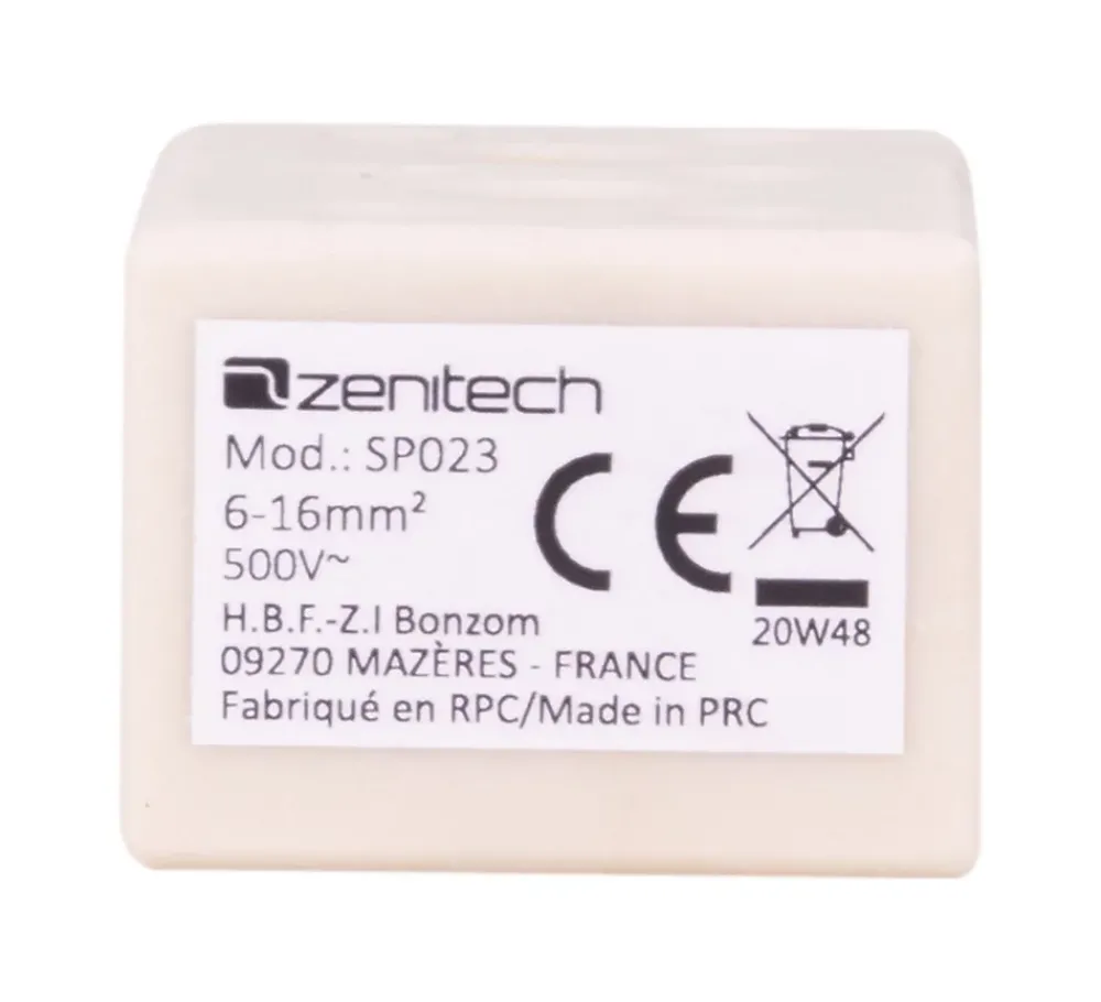 Zenitech Accessoire De Raccordement-Borne stéatite tripolaire 6 à 16mm² -
