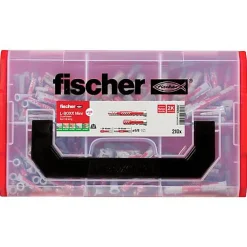 O91 Kit De Chevilles-Boîte assortiment chevilles Fischer DUOPOWER FIXtainer 539867 - 210 pcs (6x30, 6x50, 8x40, 8x65)