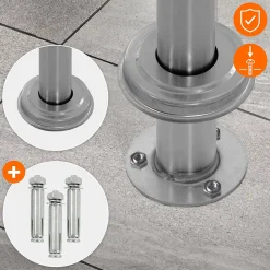 Ml-Design Boîte aux lettres anthracite-argent avec support métallisé 120cm+ kit de montage