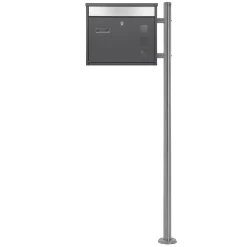 Ml-Design Boîte aux lettres anthracite-argent avec support métallisé 120cm+ kit de montage