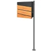 Ml-Design Boîte Aux Lettres 1 Porte-Boîte aux lettres anthracite / imitation bois avec support argenté en acier
