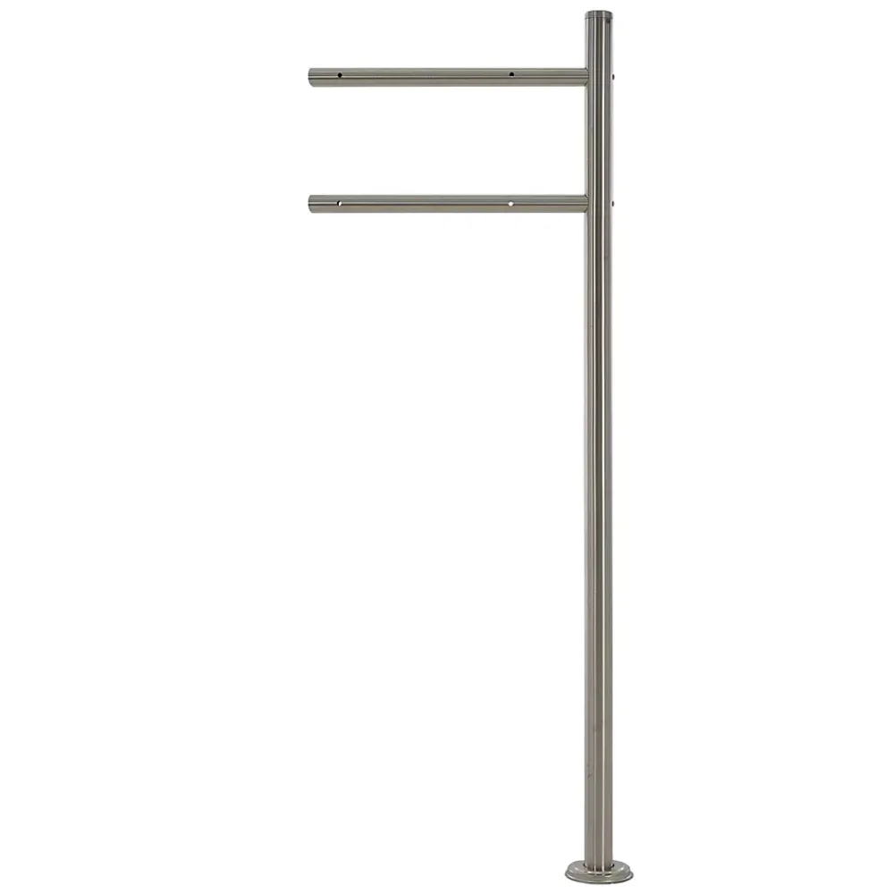 Ml-Design Boîte Aux Lettres 1 Porte-Boîte aux lettres anthracite / imitation bois avec support argenté en acier