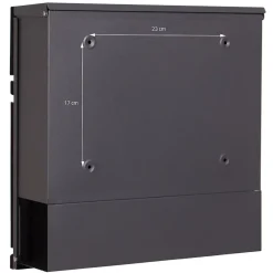 Ml-Design Boîte Aux Lettres 1 Porte-Boîte aux lettres anthracite / triangle noir aspect marbre avec support argenté