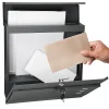 ECD Germany Boîte aux lettres avec compartiment à journaux avec support poteau anthracite