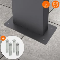 ECD Germany Boîte Aux Lettres 1 Porte-Boîte aux lettres avec support mailbox anthracite moderne avec 2 clés incluses