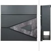 Ml-Design Boîte aux lettres en acier optique marbre noir murale moderne avec 2 clés inclus
