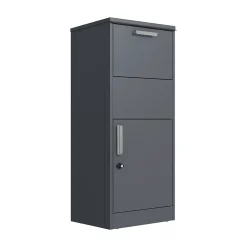 Couleurs Du Monde Boîte À Colis-Boîte aux lettres gris avec espace colis en acier galvanisé et serrure papillon